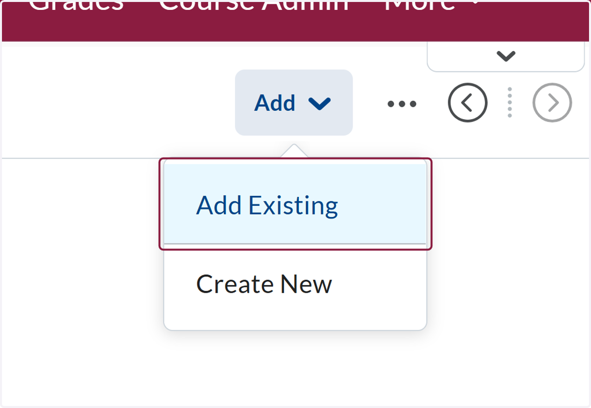 Click on Add Existing