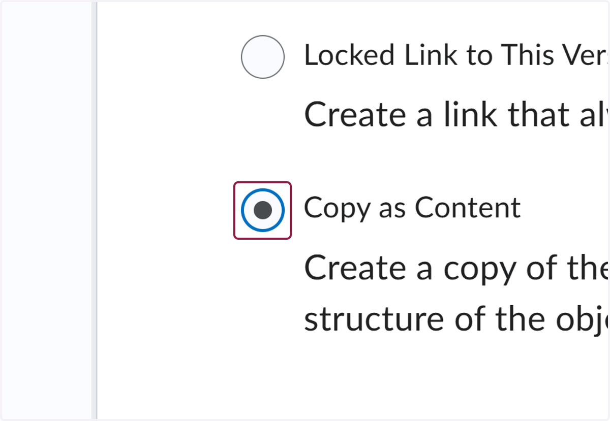 Select Copy as Content
