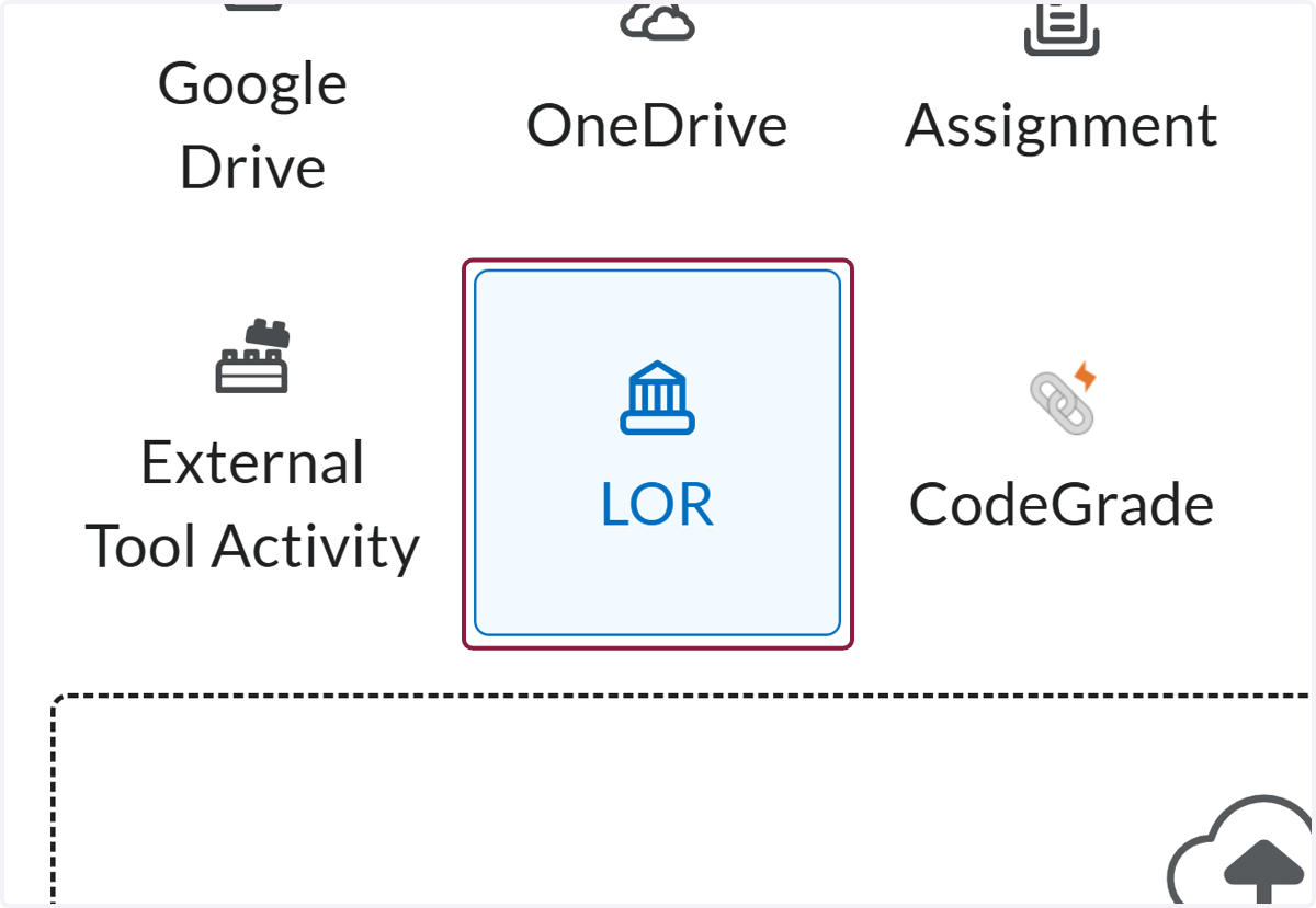 Click on LOR
