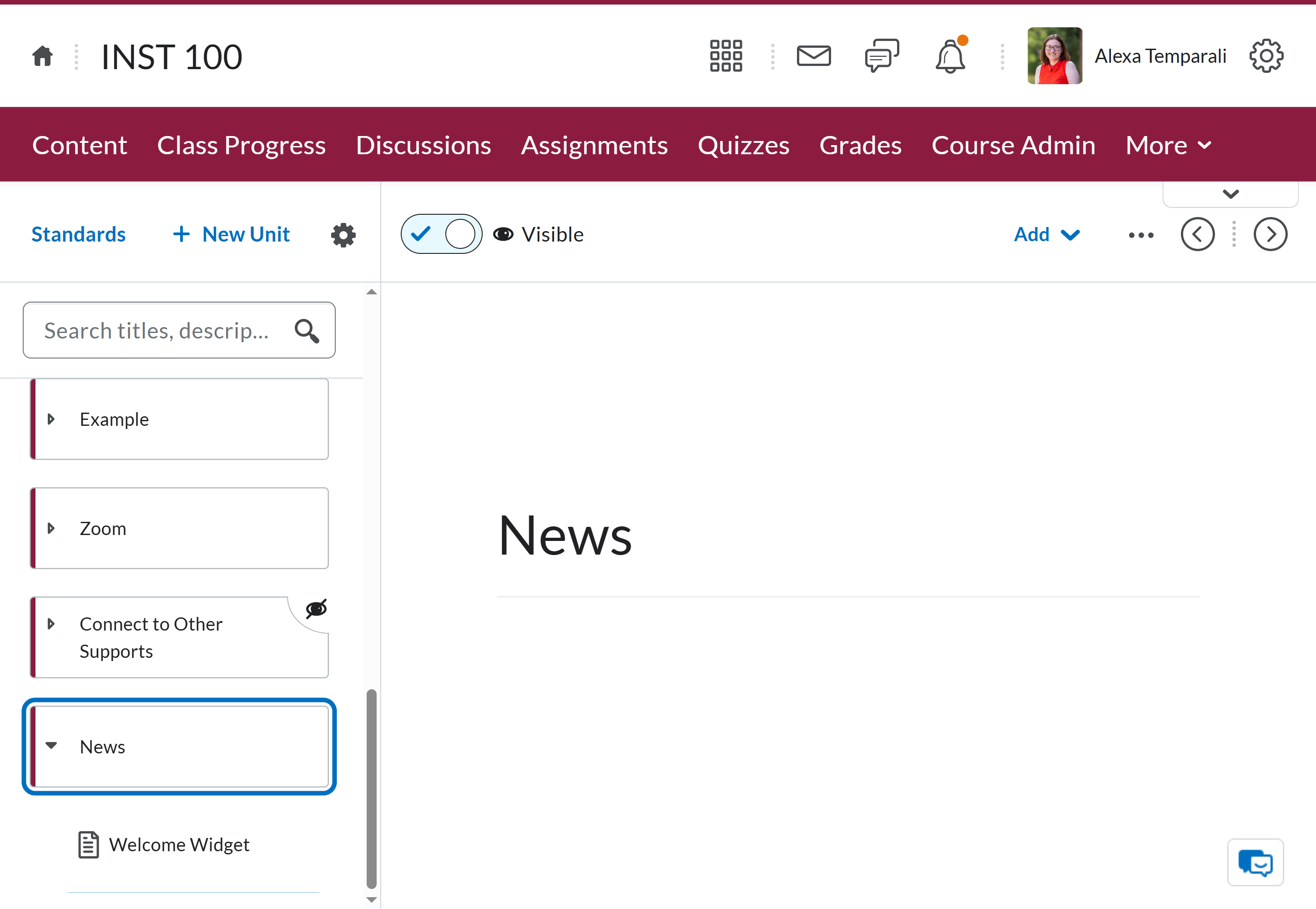 Make sure the unit is set to Visible