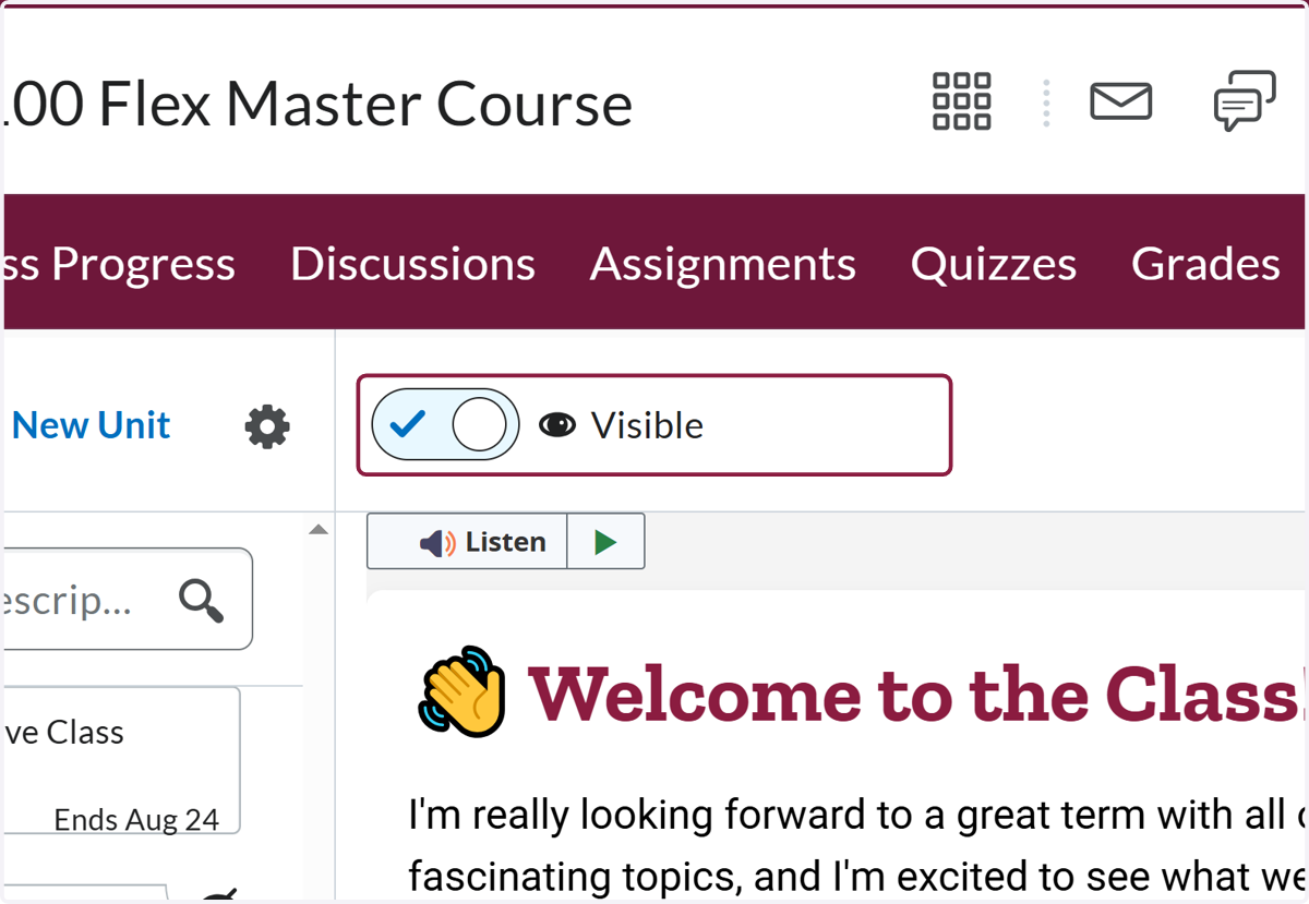 Make sure the page is set to Visible