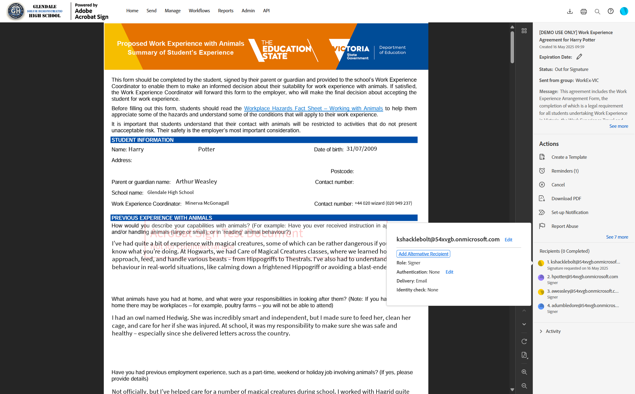 Click on Add Alternative Recipient