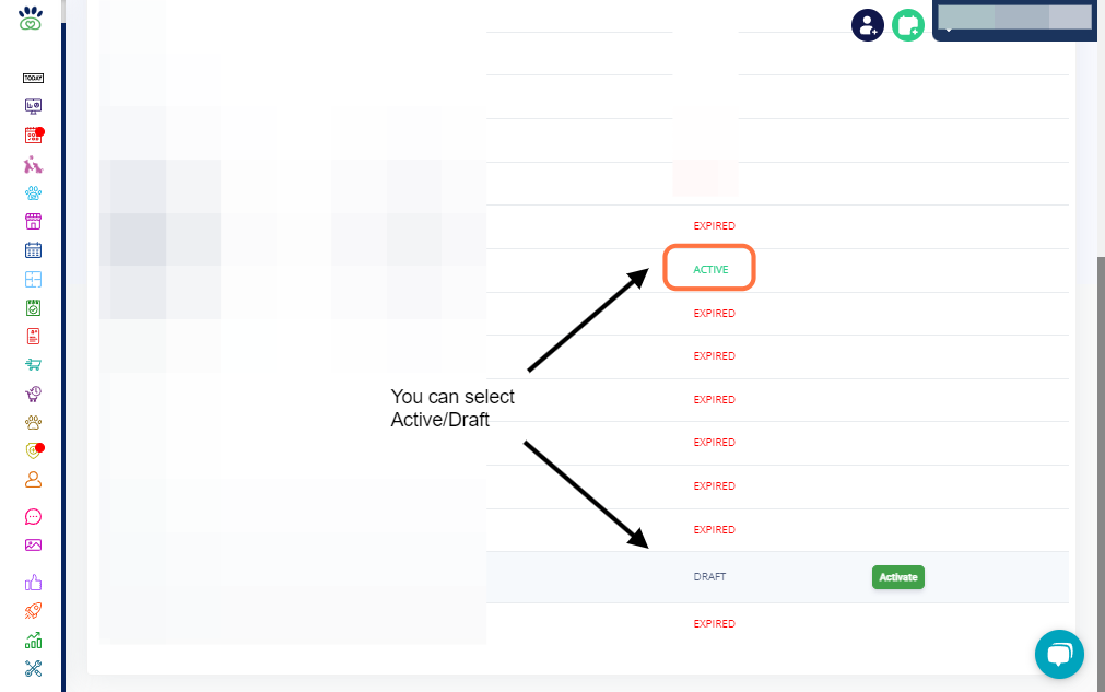 In order to update tax for an existing price list: Click on either an Active or Draft Price List.