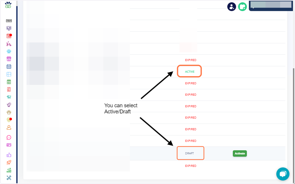 In order to update tax for an existing price list: Click on either an Active or Draft Price List.