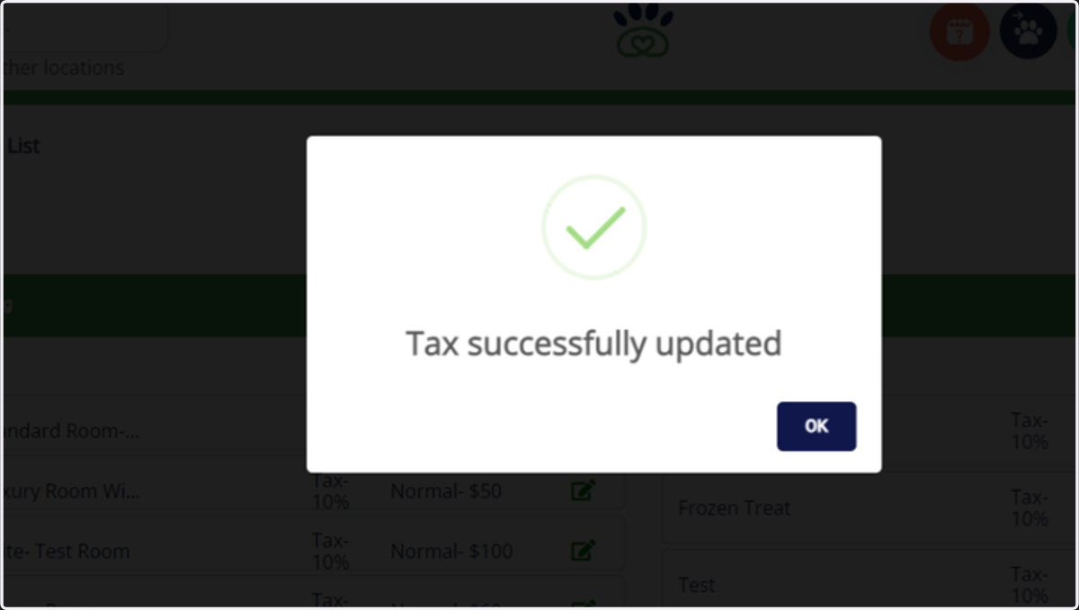 Click on "OK" to exit.