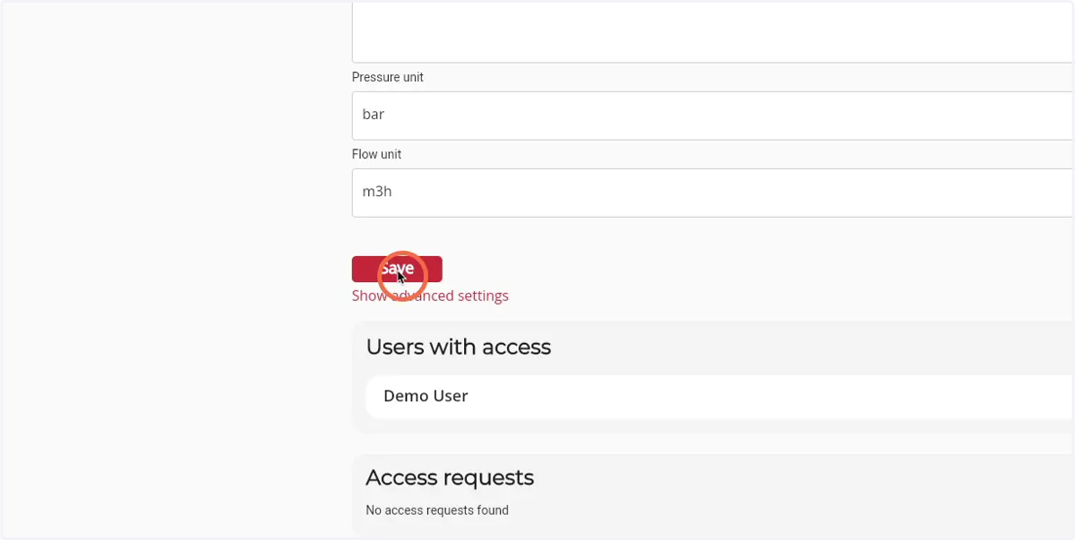 Click 'save' to save the changes