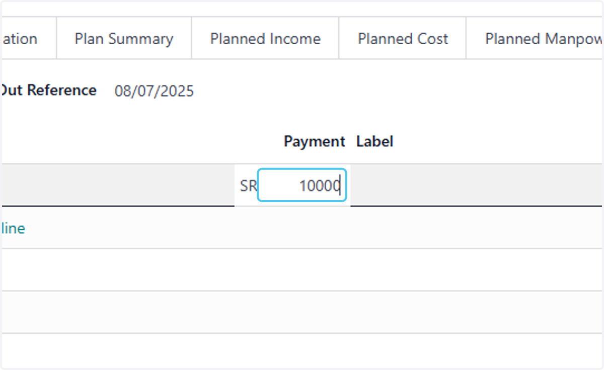 Type the amount