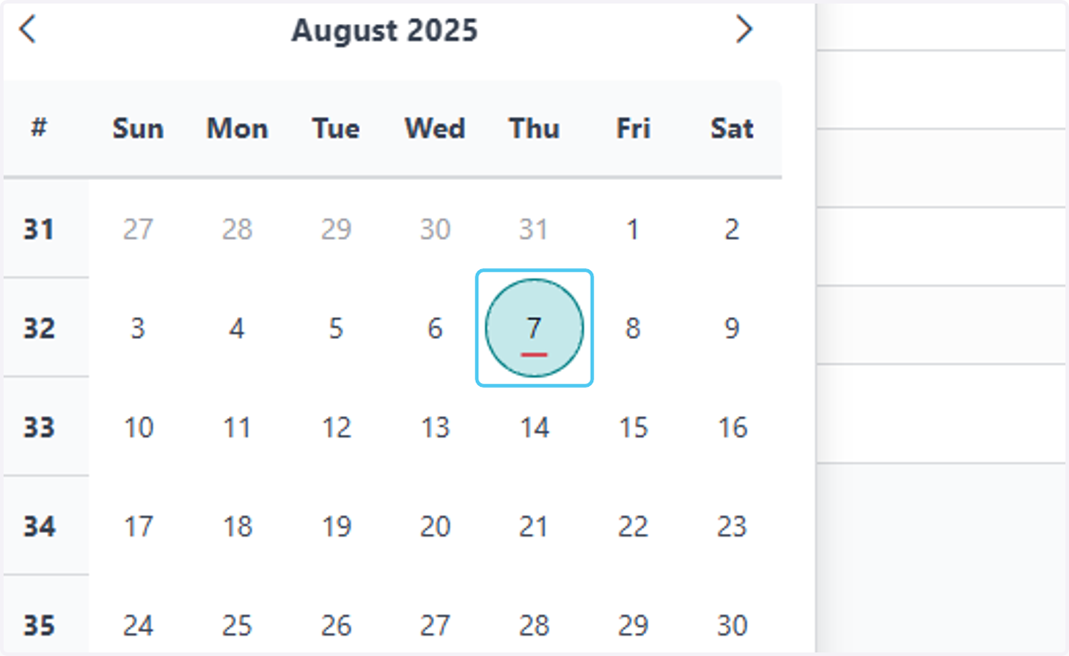 add the start date