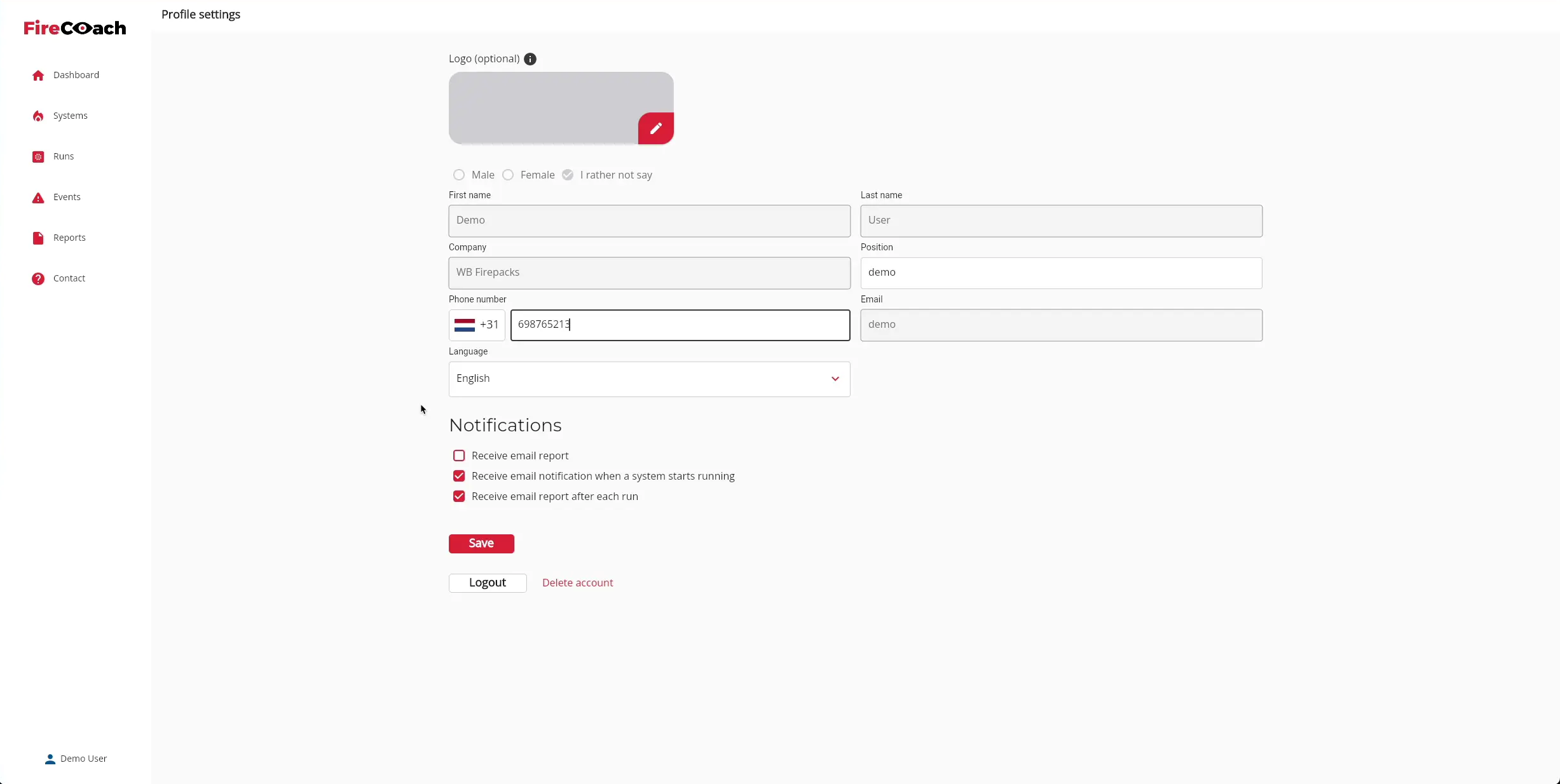 Click on the input field you would like to change the information of