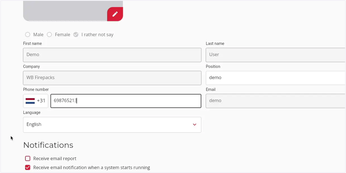 Click on the input field you would like to change the information of