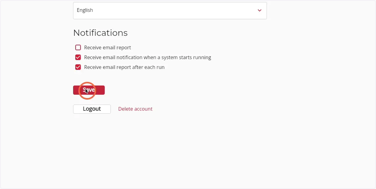 Click 'Save' to save the changes made