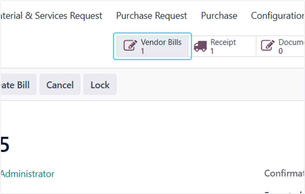 Click on Vendor Bills