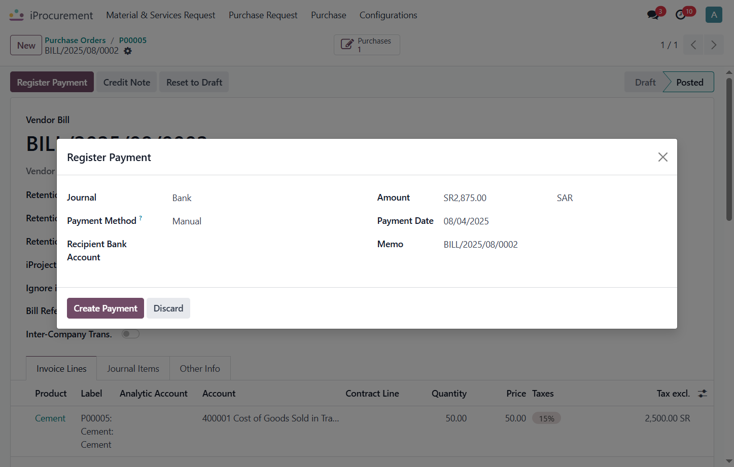 Click on Create Payment