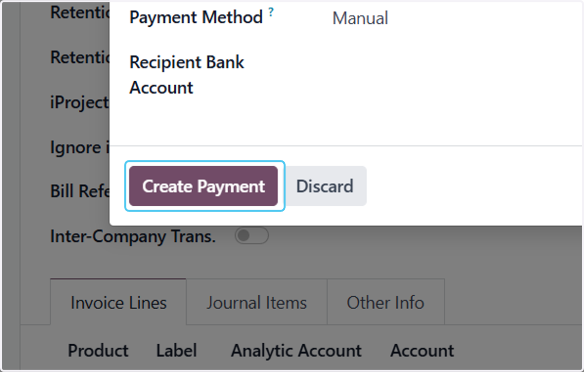 Click on Create Payment