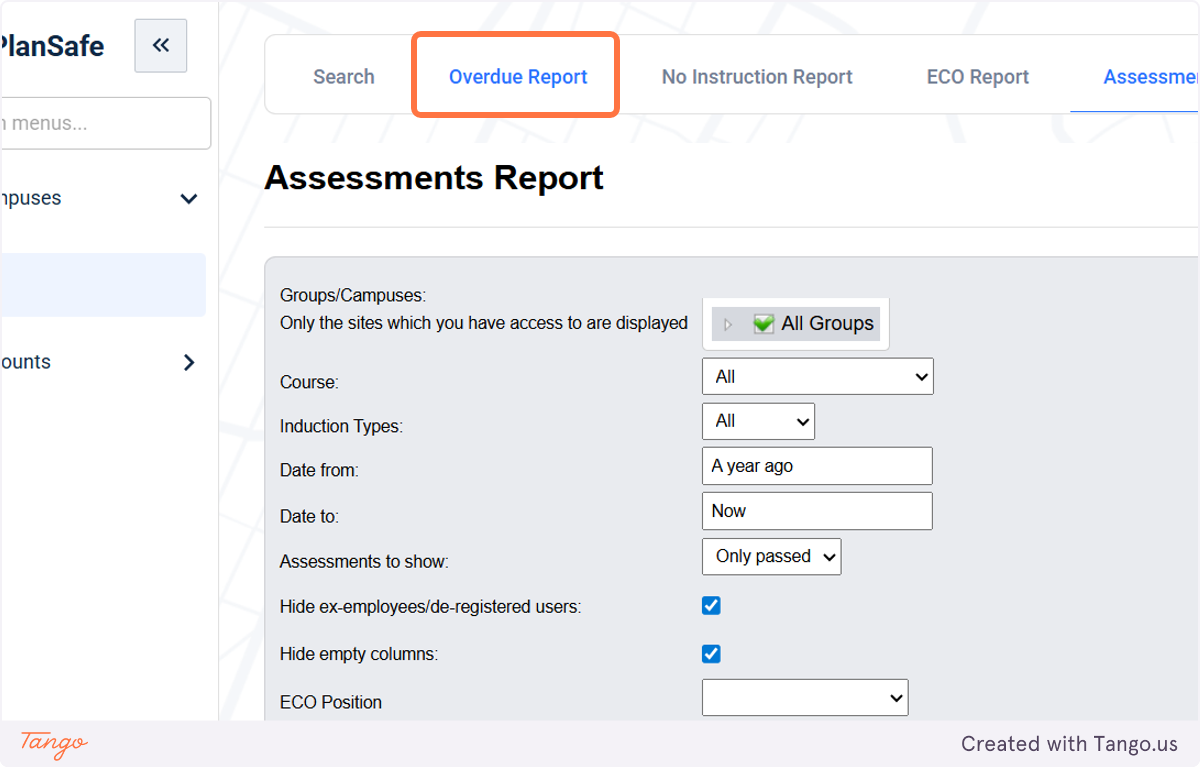 Overdue report
