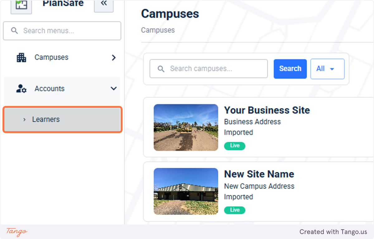Click on learners