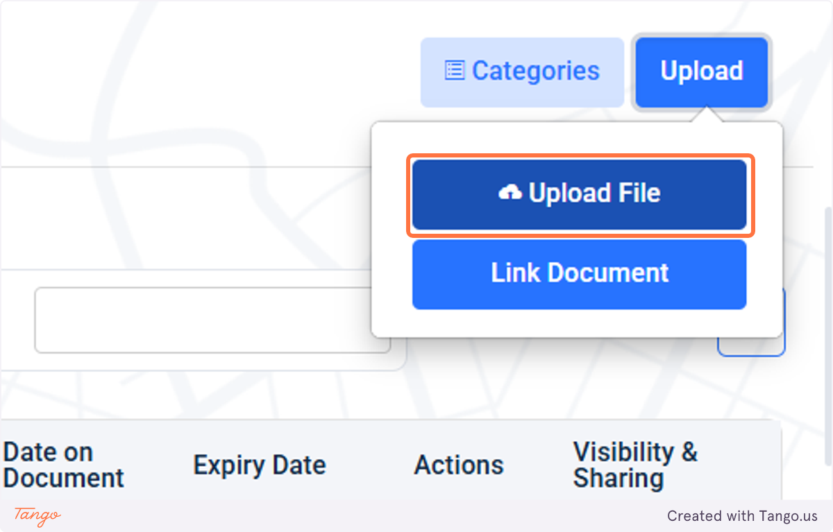 Search for your file to upload