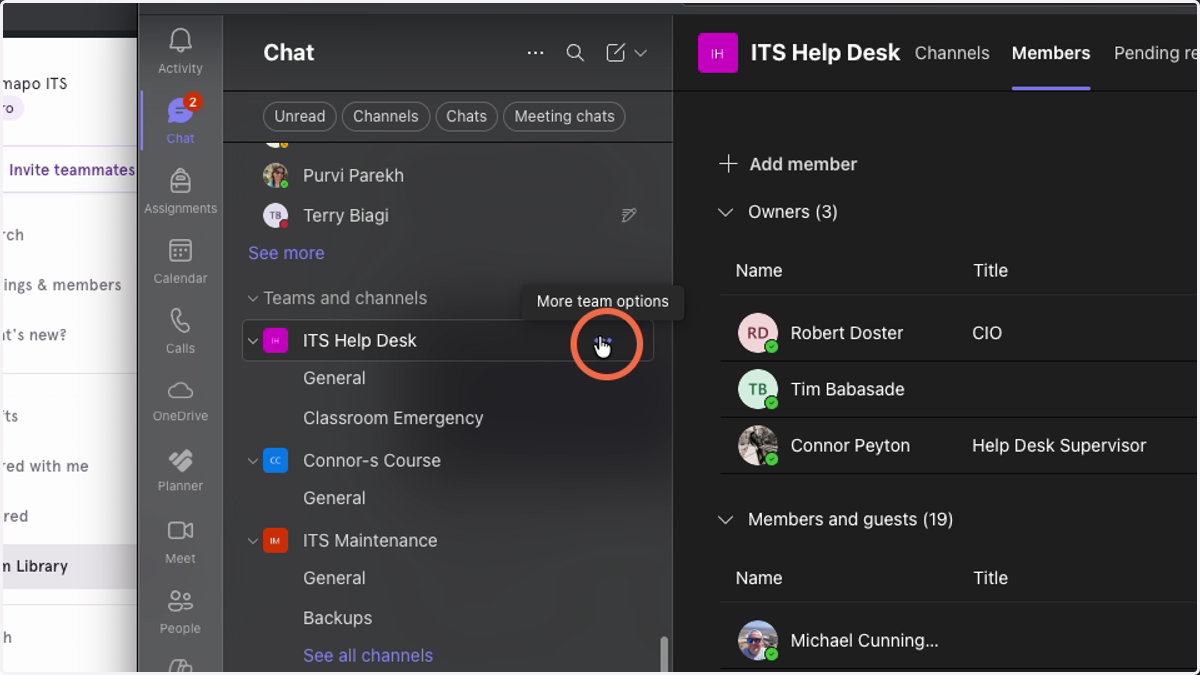 Click on the 3-dot menu