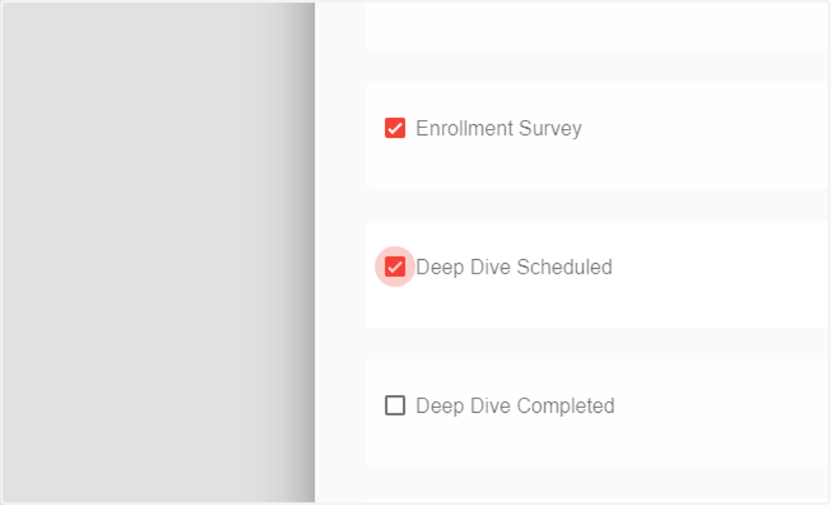 Check Deep Dive Scheduled if it's scheduled