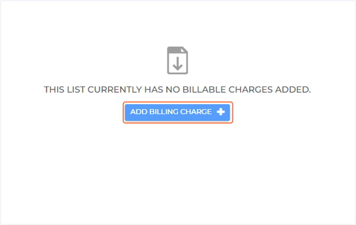 Click on ADD BILLING CHARGE