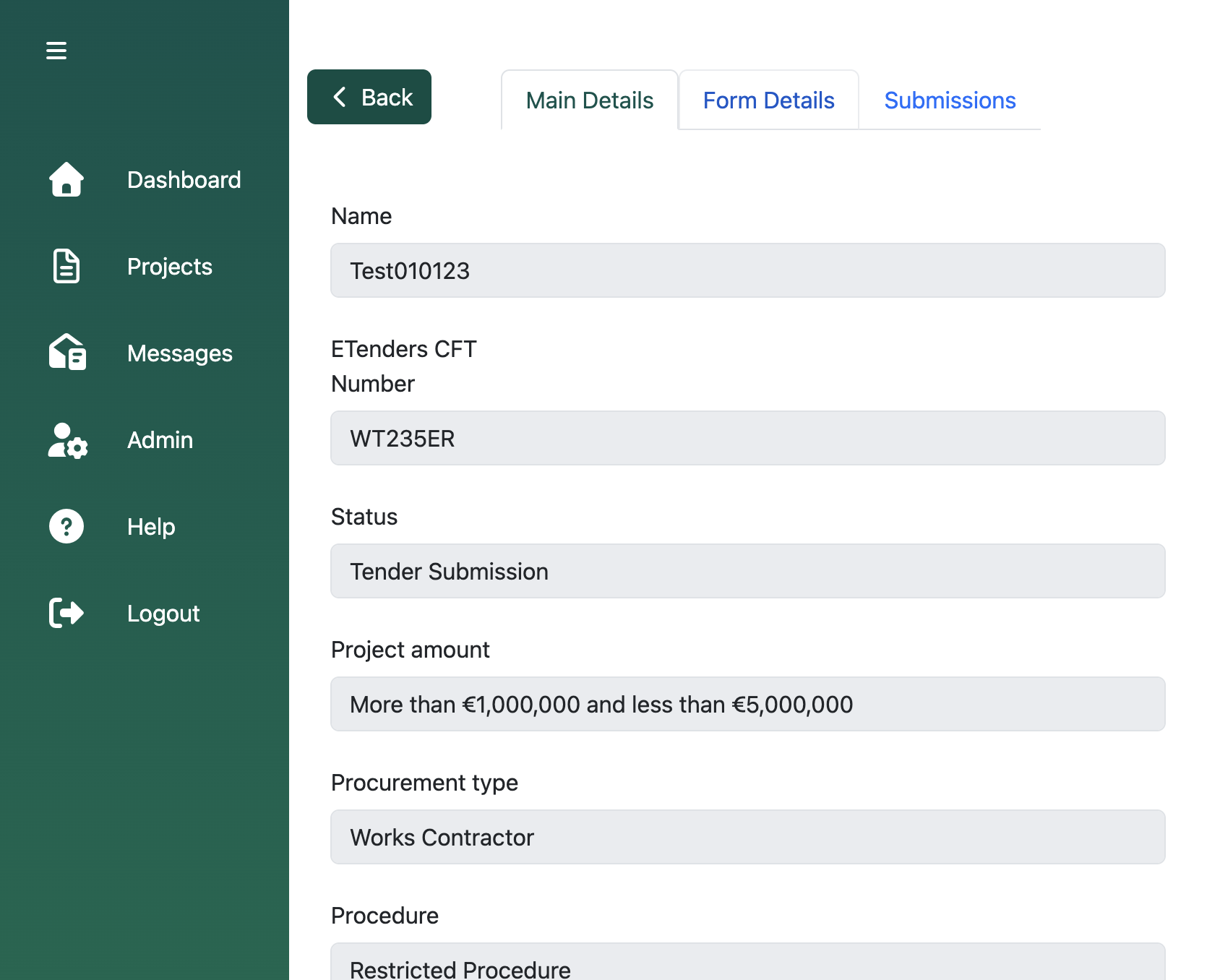 Click on Form Details