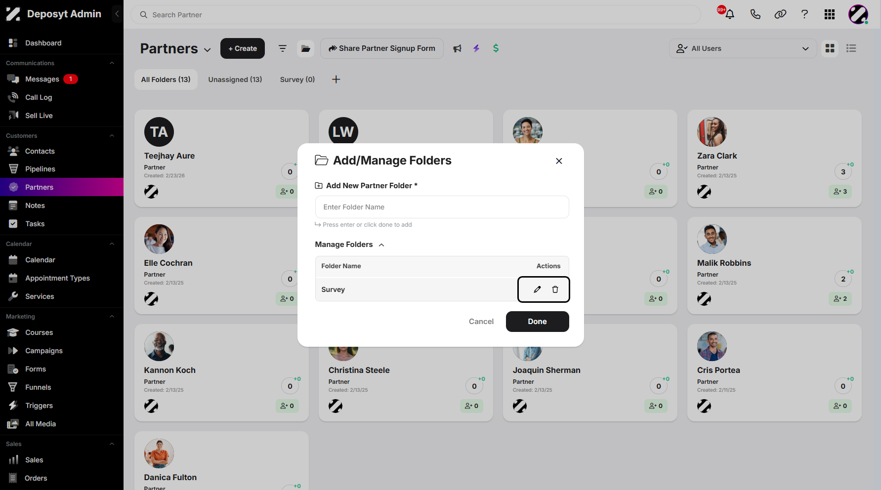 Step 7: Once open, you can perform actions such as renaming or deleting them.