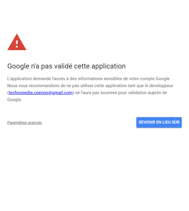 Clique sur Paramètres avancés