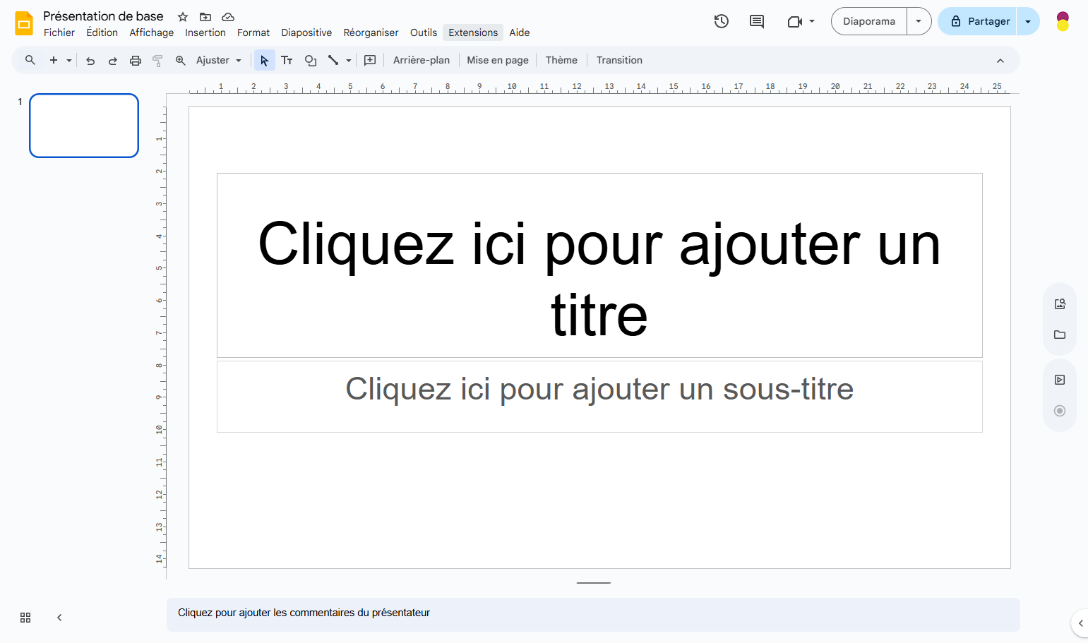 Clique sur Extensions