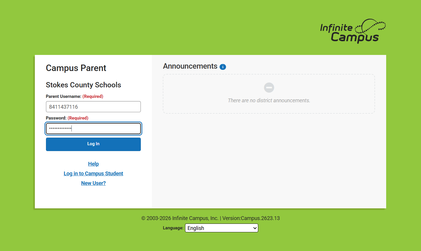 Click on Log In