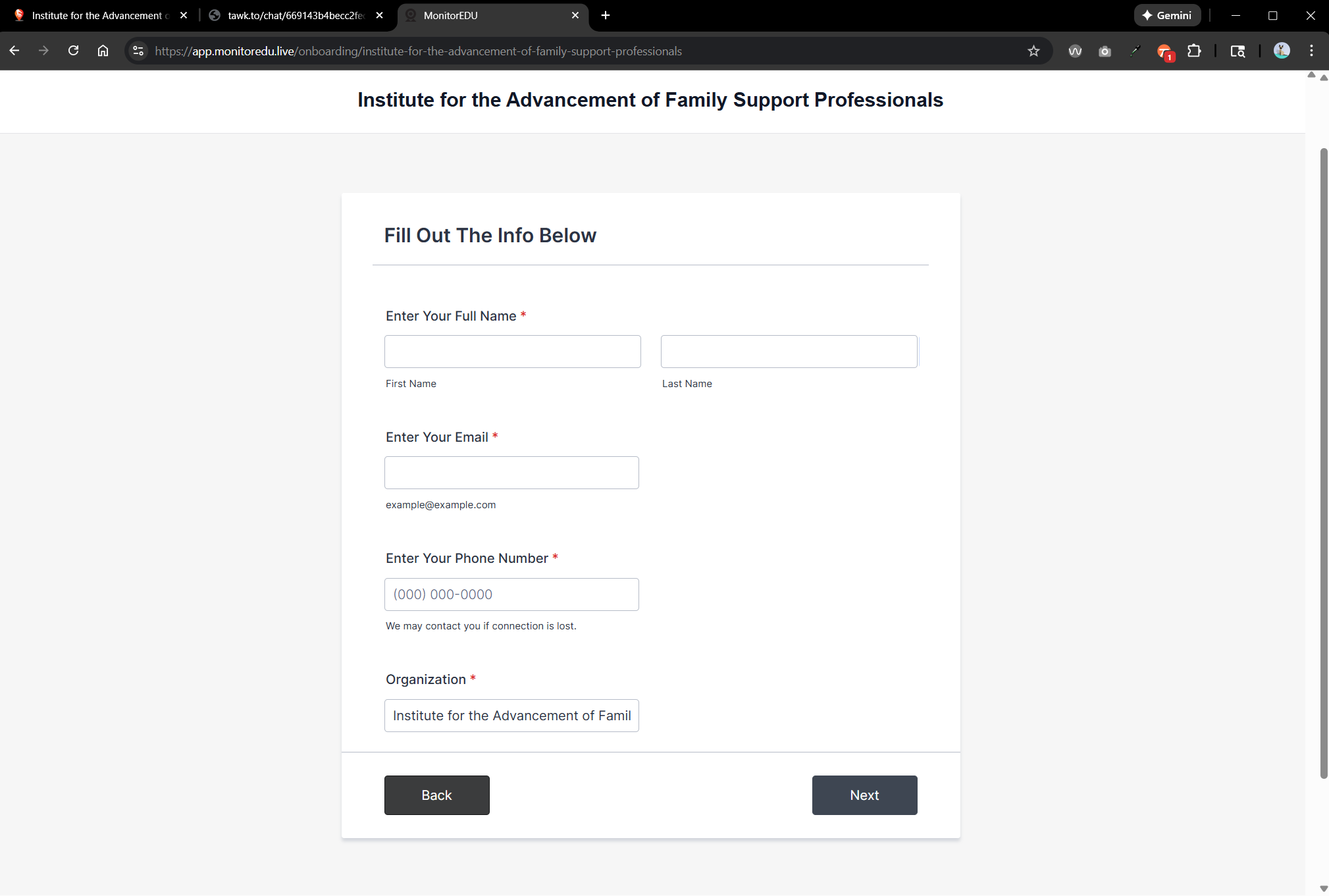Fill out your information