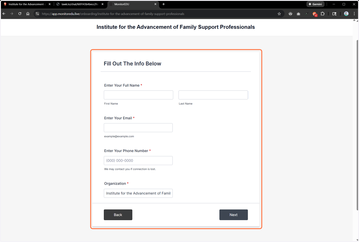 Fill out your information