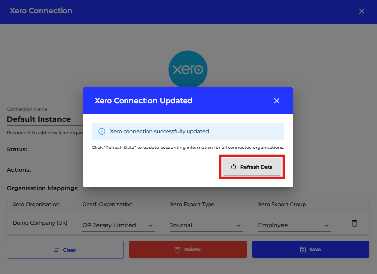 Select 'REFRESH DATA'