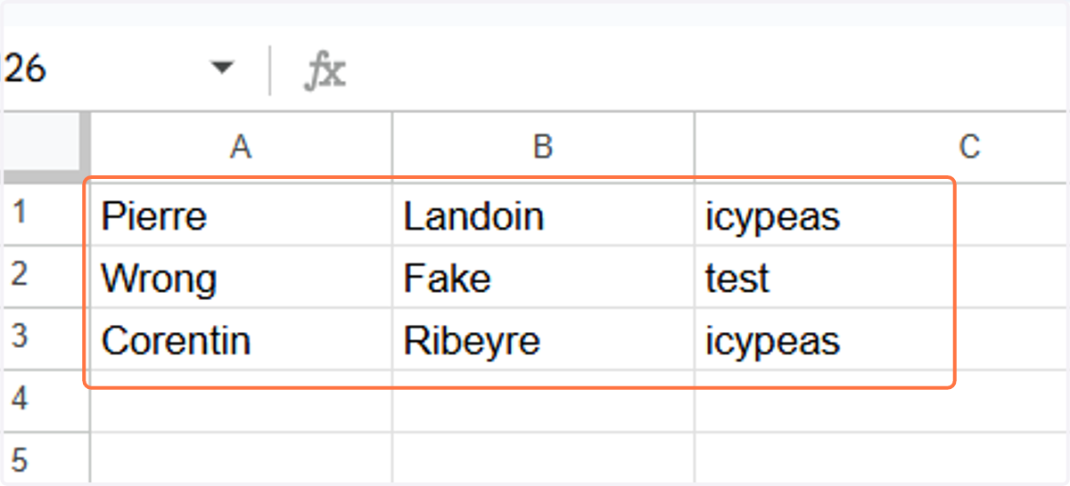 Copy the cells below, replacing the information with the ones you want to use.