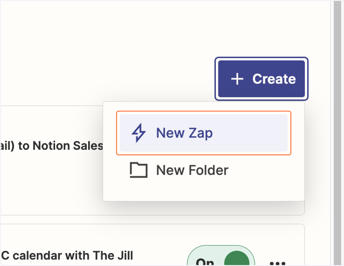 Click on New Zap