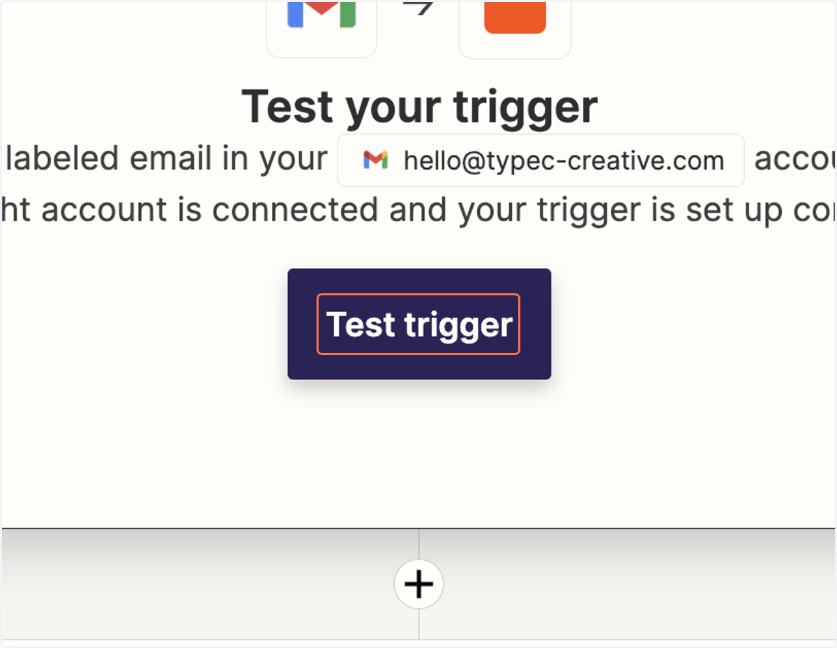 Click on Test trigger