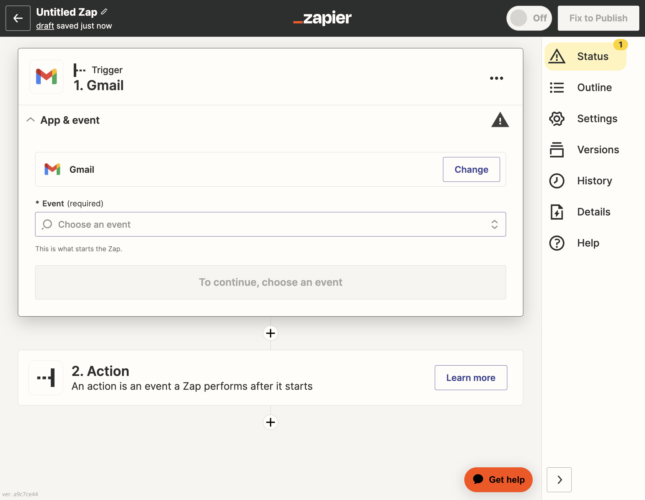 Choose the event that will trigger your Zap