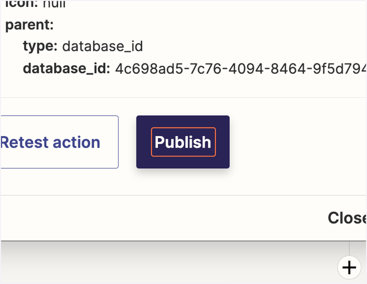Once your Zap test is successful, click Publish