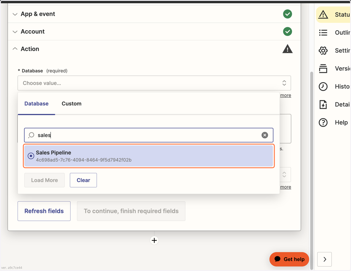 Again, Zapier will pre-fill this data based on the data that already lives in your account.