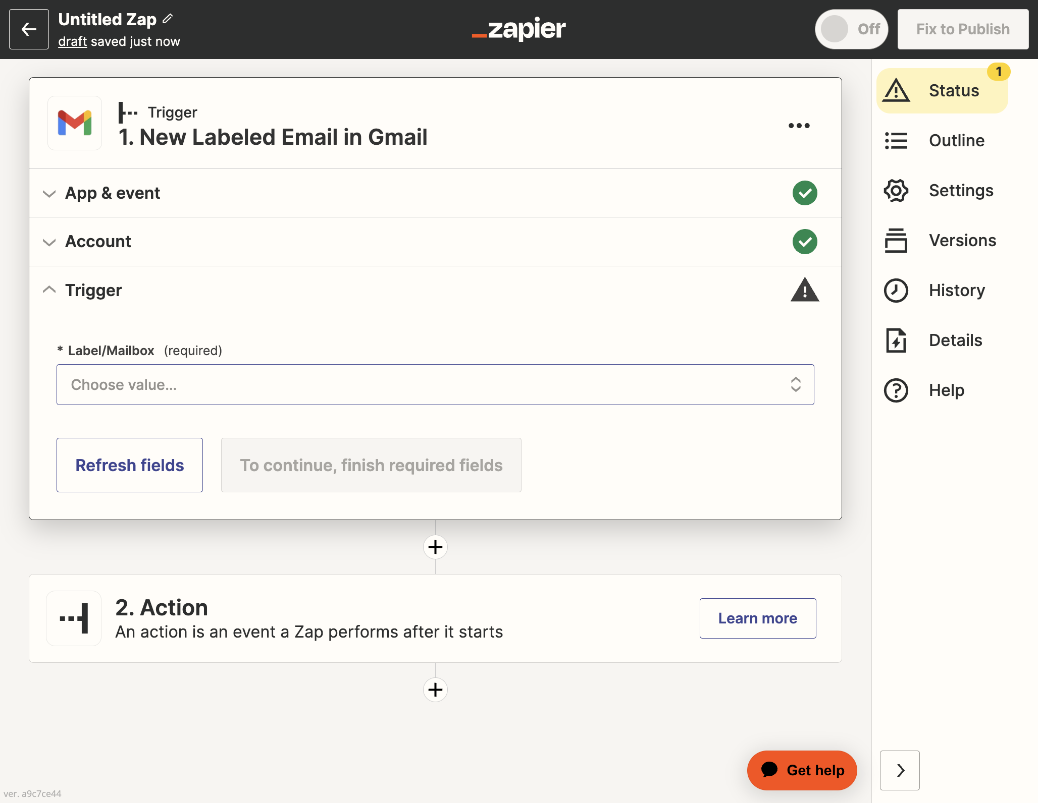 Click on Choose value…again, Zapier will show you what's possible in the dropdown menu