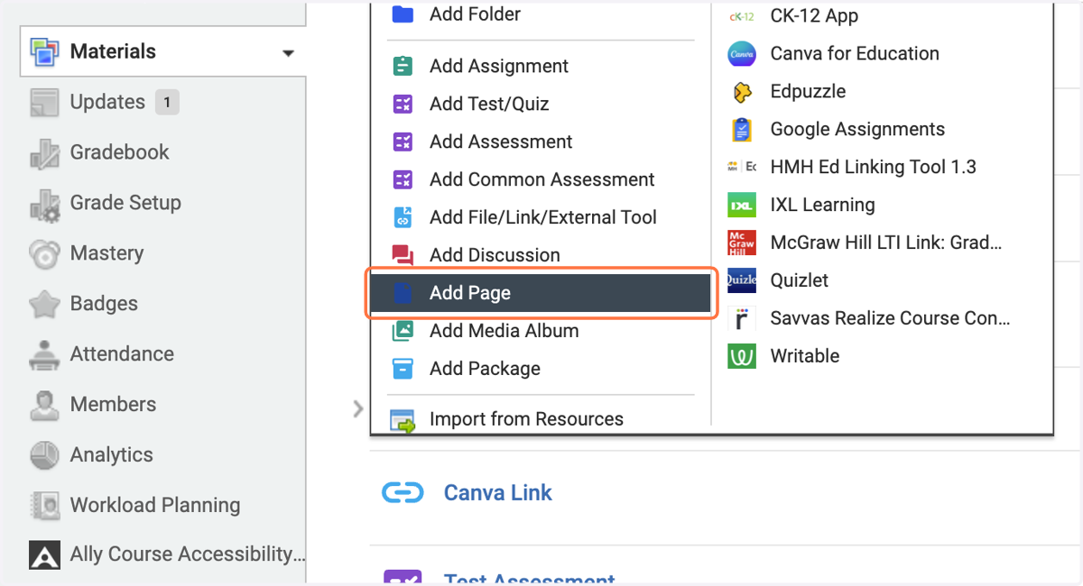 Click on Add Page