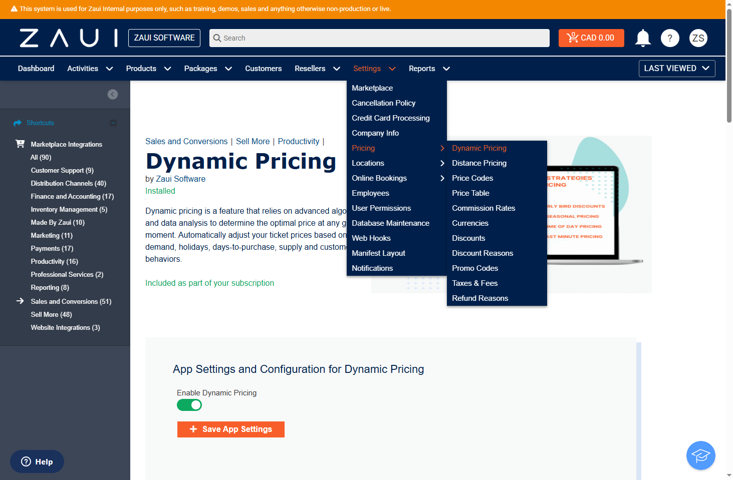 Click on Dynamic Pricing