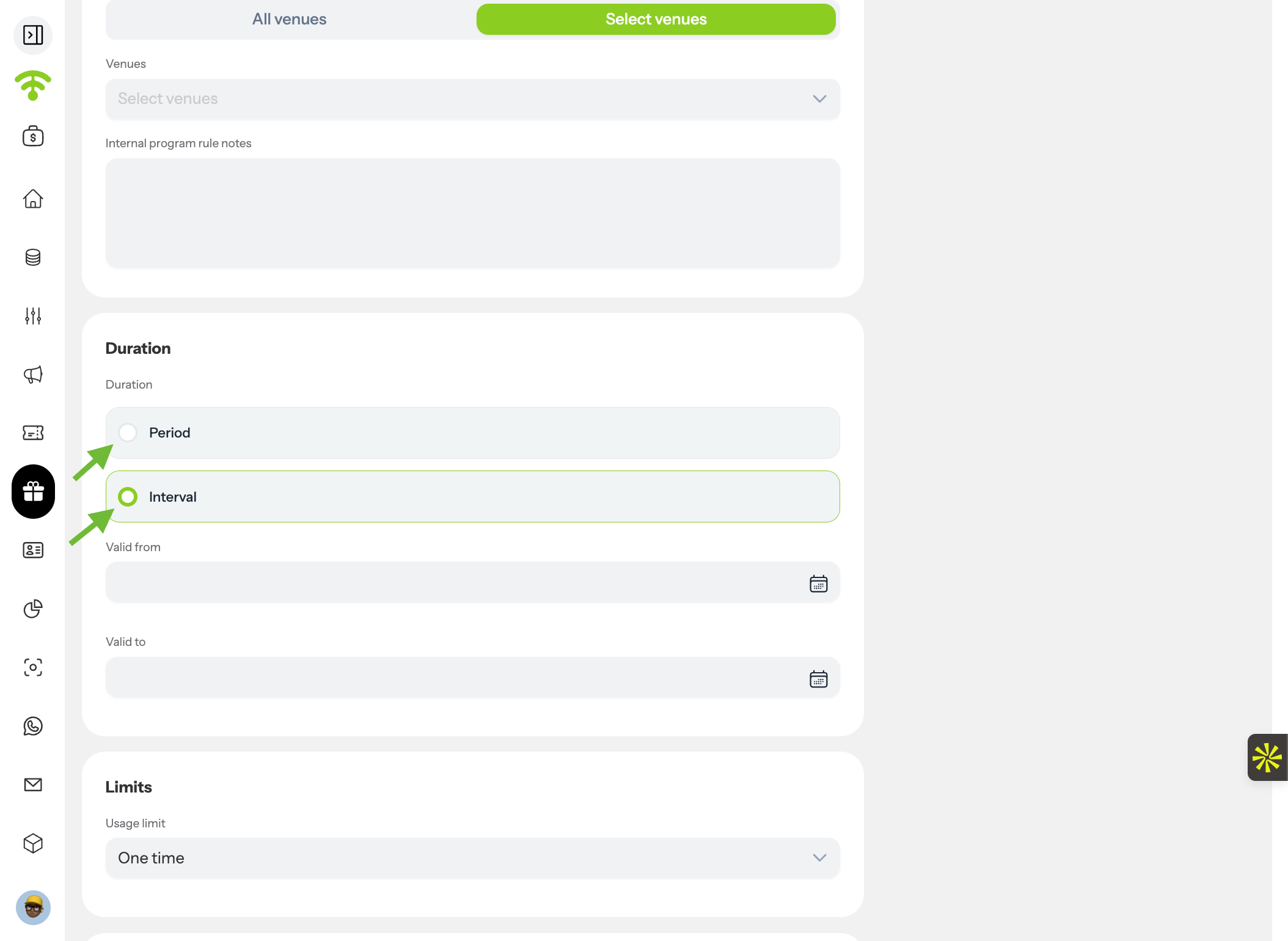 Set the Program Duration