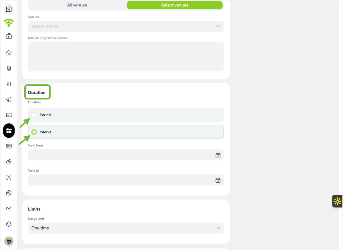Set the Program Duration