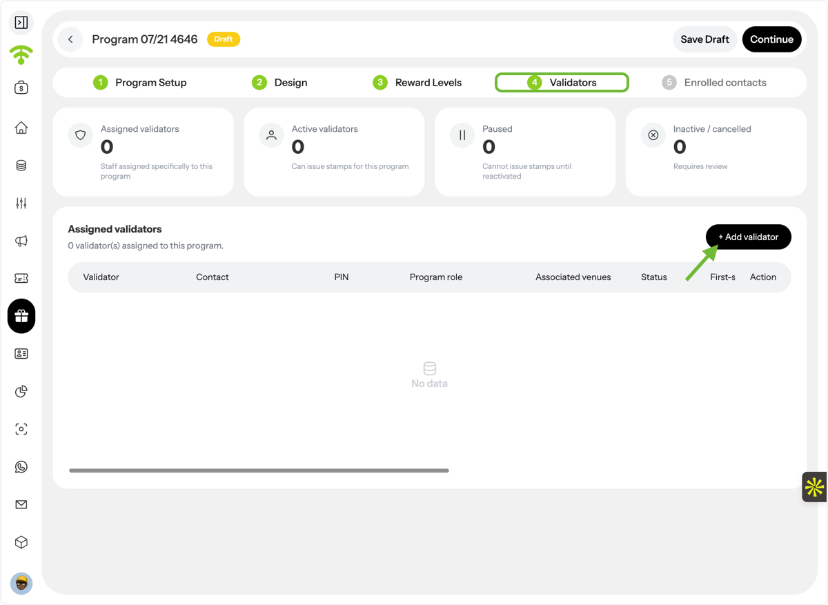 Manage Validators
