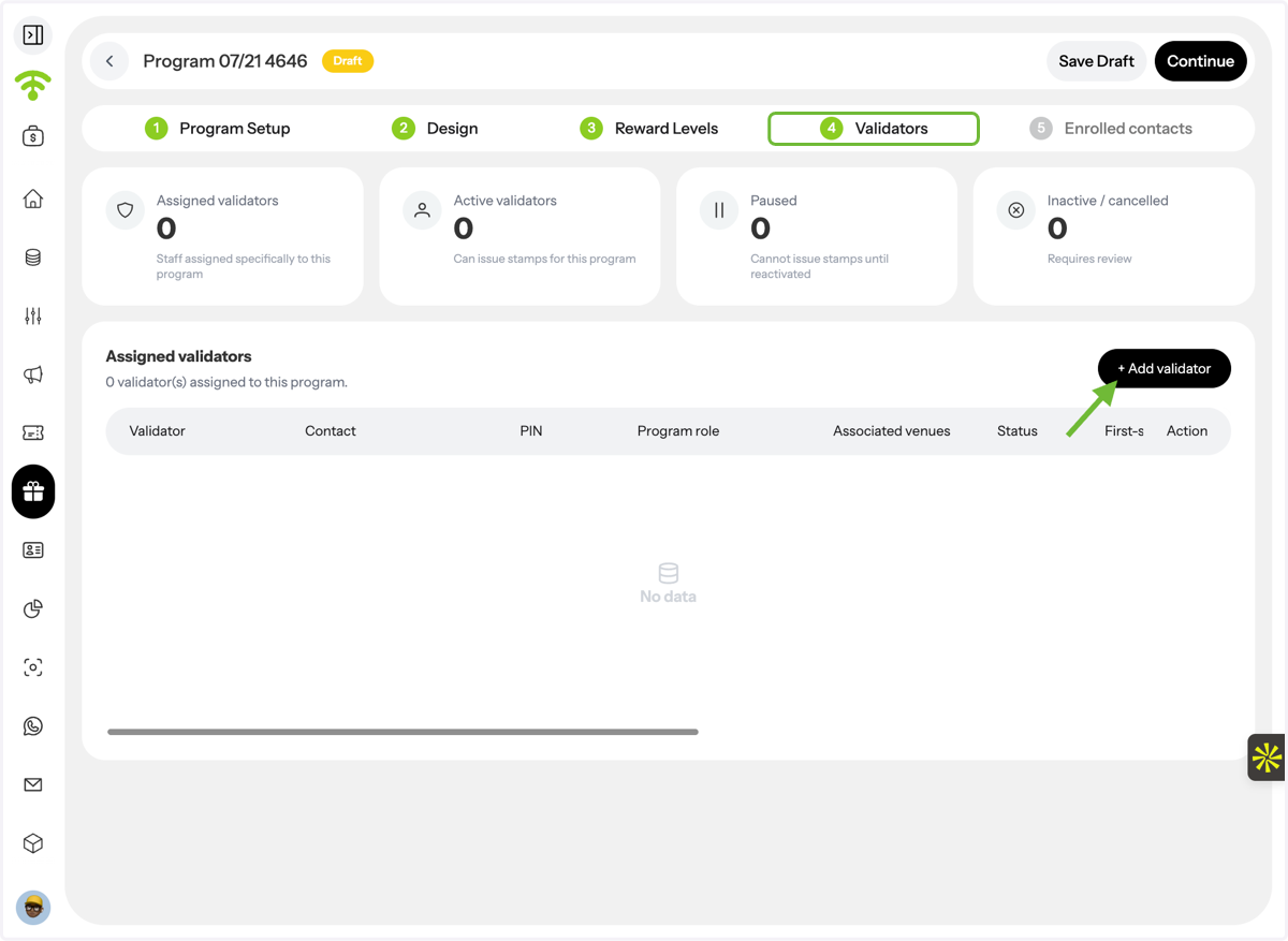 Manage Validators