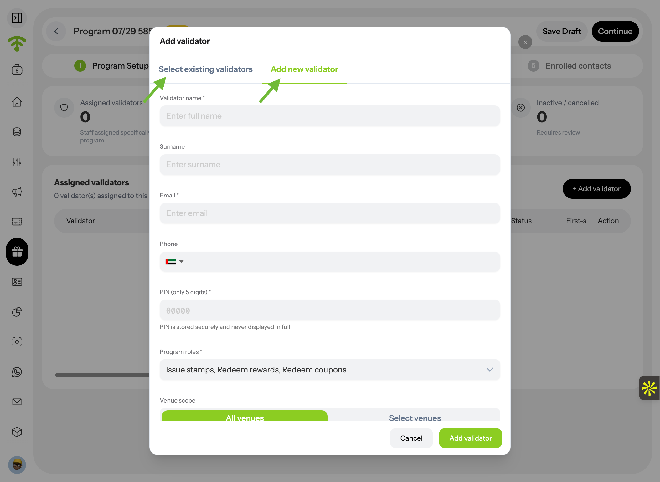 Select or Create a Validator