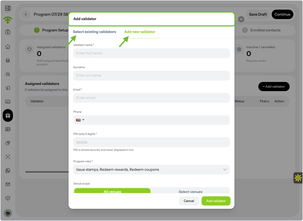 Select or Create a Validator
