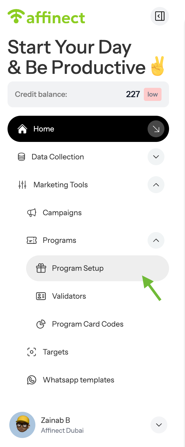 Open Program Setup