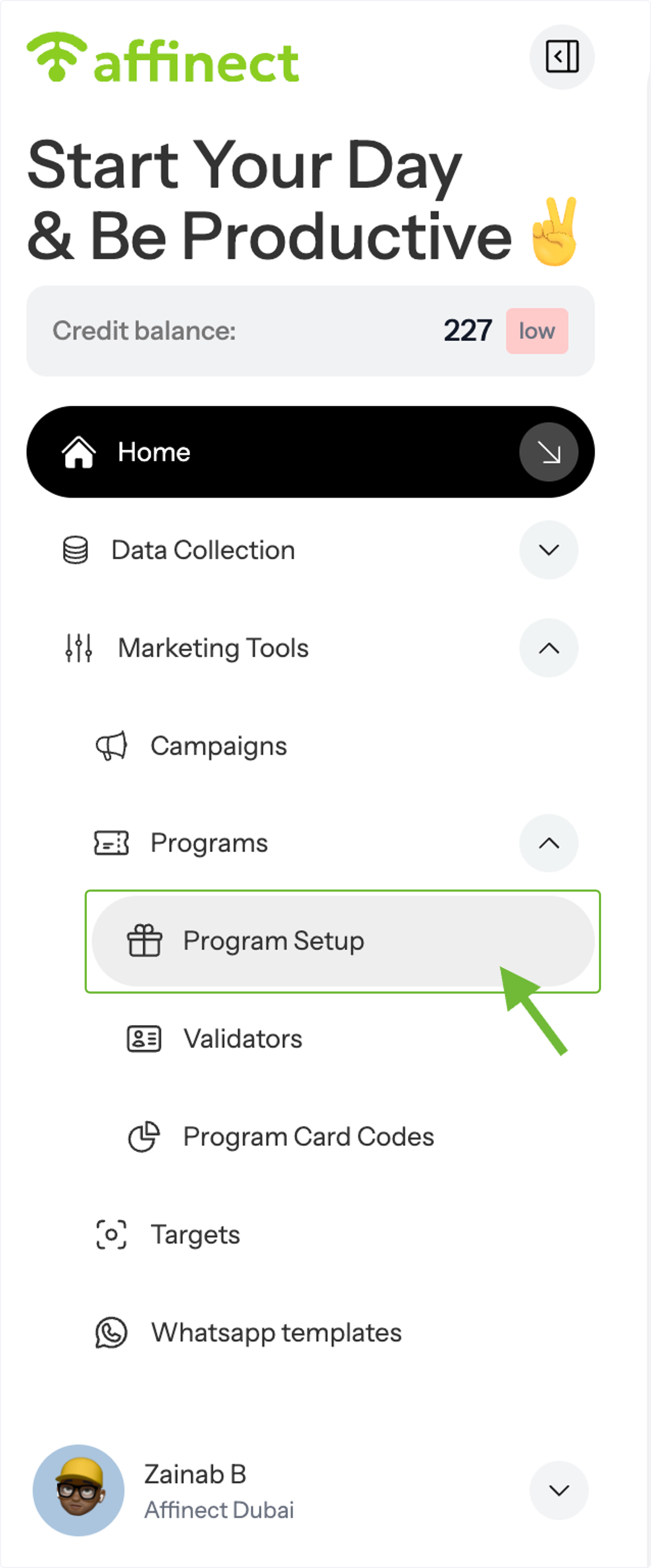 Open Program Setup