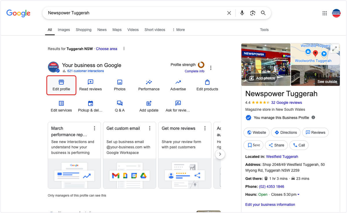 Click on Edit profile